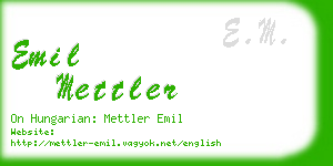 emil mettler business card